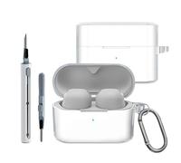 CAUHENYEE Coque pour Sony WF-1000XM6, Coque de Protection TPU Transparente avec Gris Anthracite Argenté & Stylo de Nettoyage 2-en-1 Blanc, Ajustement Précis, Résistante aux Chocs