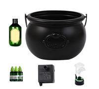 Cauldron Diffuser, Halloween Witch, Pot Jar, Black, Floating Potion Bottle Effect, Bubbling Mist Display Feature, for Outdoor, Entryway, Yard, Porch, Holiday Decor, Backyard