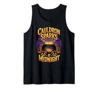 Cauldron Sparks at Midnight Funny Magic Halloween Débardeur