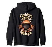Cauldron Sparks at Midnight Funny Magic Halloween Sweat à Capuche