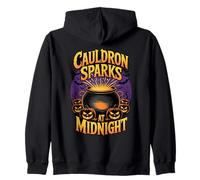 Cauldron Sparks at Midnight Funny Magic Halloween Sweat à Capuche