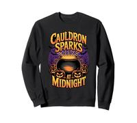 Cauldron Sparks at Midnight Funny Magic Halloween Sweatshirt