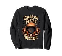 Cauldron Sparks at Midnight Funny Magic Halloween Sweatshirt