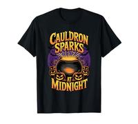 Cauldron Sparks at Midnight Funny Magic Halloween T-Shirt