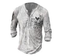 Causal T-Shirt Homme 3D Impression Numérique Slim Fit Manches Longues T-Shirt Homme Stretch Confortable Patte De Boutonnage Mode T-Shirt Homme Hip Hop Personnalité Streetwear Homme TD-12 XL