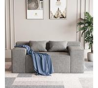 Causeuse moderne, canapé dans une boîte, pas de montage nécessaire, avec 2 coussins, lin résistant aux griffures de chat, petit canapé pour petit espace, salon, chambre, Gris