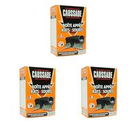 CAUSSADE 3 Boites Appât Rats & Souris - Sécurisées avec Clé de Fermeture - Réutilisables - Résistantes - 3 Mangeoires par Boîte - À Garnir avec Différents Appâts CARBAVCLENX3