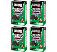 Caussade Anti-Rats - 40 Pâtes Fluorescentes - 600g | Efficacité Radicale - Spécial Rats Résistants - Prêt à l'Emploi - Hyper Appétent - CARPTFLUO150X4