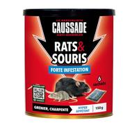 Casper Anti-rats et souris Caussade – Efficacité radicale, lieux secs, 6 sachets (150 g)