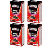 CAUSSADE Anti Rats & Souris - Espèces Résistantes - Lieux Secs - 24 Sachets Céréales - Prêt Ã l'emploi - 4x150g CARSCBR150X4