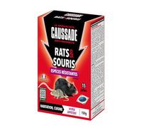 CAUSSADE Anti Rats & Souris - Espèces résistantes - Lieux secs & humides - 15 Sachets pâtes - Prêt à l'emploi - Une Ingestion Suffit - Fabriqué en France - 150g - CARSPTBF150