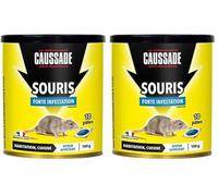Caussade Anti-Souris - Forte Infestation - Lieux secs & humides - 10 Sachets pâtes - Prêt à l'emploi - Une Ingestion Suffit - Fabriqué en France - 100g - CASAPT10N (Lot de 2)