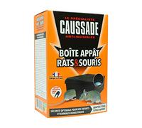 CAUSSADE Boite Appât Rats & Souris - Sécurisée avec Clé de Fermeture - Réutilisable - Résistante - 3 Mangeoires - À Garnir avec Différents Appâts CARBAVCLEN