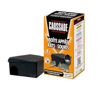 CAUSSADE Boite Appât Rats & Souris - Sécurisée avec Clé de Fermeture - Réutilisable - Résistante - 3 Mangeoires - À Garnir avec Différents Appâts CARBAVCLEN