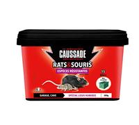 CAUSSADE Anti Rats & Souris - Efficacité Radicale - Lieux très humides - 15 Appâts Blocs - Prêt à l'emploi - Une Ingestion Suffit - Fabriqué en France - 300g CARSBLBF300