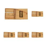 Caussade CARTAPVR Tapette Rat Facile et Economique, en Bois |Intérieur et Extérieur, Noir, 8.1999999999999993 x 1 x 17.3 cm (Lot de 5)