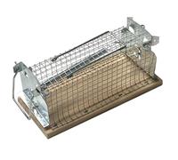 Caussade Nasse Piège à Souris - Cage pour capturer - Socle Bois certifié FSC - Réutilisable - Intérieur & Extérieur CASNASSBN