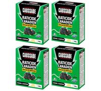CAUSSADE Raticide Canadien - Anti Rats - Efficacité Radicale - Lieux Secs - 24 Sachets Céréales - Rats Résistants 4x140g