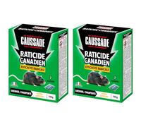Caussade Raticide Canadien - Anti Rats - Efficacité Radicale - Lieux secs - 7 Sachets céréales - Spécial Rats Résistants - Une Ingestion Suffit - Fabriqué en France - 140g CARCDF140 (280g)