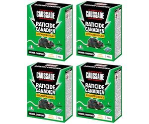 Caussade Raticide Canadien - Anti Rats - Efficacité Radicale - Lieux secs - 7 Sachets céréales - Spécial Rats Résistants - Une Ingestion Suffit - Fabriqué en France - 140g CARCDF140 (560g)