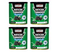 CAUSSADE Raticide Canadien - Anti Rats - Efficacité Radicale - Tous Lieux - 48 Appâts Blocs Pâtes Flocoumafen - Prêt à l'emploi - Une Ingestion Suffit - Fabriqué en France - 4x300g CARPT300X4