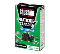 Caussade Raticide Canadien - Anti Rats & Souris - Efficacité Radicale - Lieux Sec & humides - 40 Appâts pâtes - Prêt à l'emploi - Une Ingestion Suffit - Fabriqué en France - 400g CARPT400 (Lot de 2)