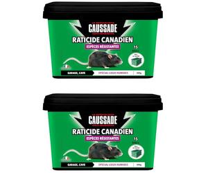 CAUSSADE Raticide Canadien - Anti Rats & Souris - Efficacité Radicale - Lieux très humides - 30 Appâts Blocs - 600g - Prêt à l'emploi - Une Ingestion Suffit - Fabriqué en France CARBL300NX2