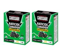 CAUSSADE Raticide Canadien - Spécial Rats Résistants - 14 Sachets Céréales - 280g - Efficacité Radicale - Lieux Secs - CARCDF140X2