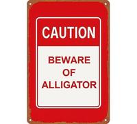 Caution Alligator Metal Sign Wildlife Themed Bedroom Decor 12x8 Inch