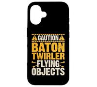 Caution Baton Twirler Flying Objects Coque pour iPhone 16