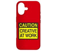 Caution Creative at Work - Funny Artist Design Coque pour iPhone 17