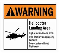 Caution Helicopter Area Injury Possible Sign 12x8 Inch