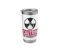 Caution I'm Radioactive Cancer Awareness & Radiothérapie Gobelet isotherme en acier inoxydable double paroi