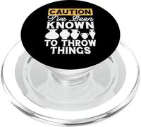 Caution I've Been Known to Throw Things PopSockets PopGrip pour MagSafe
