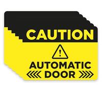 Caution Lot de 6 décalcomanies automatiques pour porte vitrée, 6,3 x 8,9 cm, décalcomanies en vinyle double face, intérieur/extérieur, laminé pour UV et eau