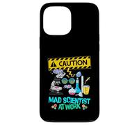 Caution Mad Scientist at Work Funny Science Scientist Coque pour iPhone 13 Pro Max