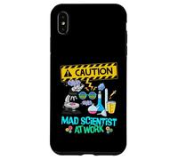 Caution Mad Scientist at Work Funny Science Scientist Coque pour iPhone XS Max