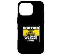 Caution May Lunge To Falling Coins Pusher Players Funny Coin Pusher Players Coque pour iPhone 16 Pro