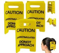 Caution Overstimulated Hair Claw Clip,caution Overstimulated Do Not Approach Hair Clip,Funny Yellow Hairs Clips, Yellow Caution Hair Clip,Bold Gift for Coworkers and Friends (3PCS)