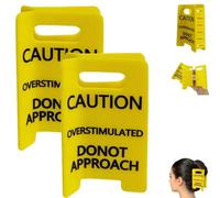 Caution Overstimulated Hair Claw Clip,caution Overstimulated Do Not Approach Hair Clip,Funny Yellow Hairs Clips, Yellow Caution Hair Clip,Bold Gift for Coworkers and Friends (2PCS)