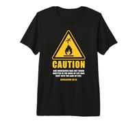 Caution - Revelation 20:15 Lake of Fire Christian Warning T-Shirt Haut de Gamme