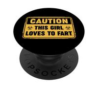 Caution This Girl Loves To Fart PopSockets PopGrip Adhésif