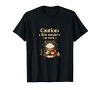 Caution Zen Master at Work Bouddha Chat Chill Vibes T-Shirt