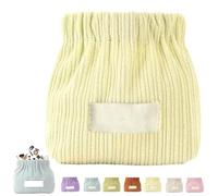 Cautiousm Corduroy Elastic Hair Tie Organizer, Corduroy Elastic Hair Tie Organizer, Multi-purpose Small Storage Bag, Daily Portable Travel Storage Bag (Light Yellow)