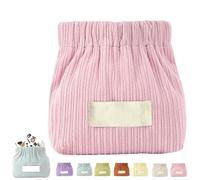 Cautiousm Corduroy Elastic Hair Tie Organizer, Corduroy Elastic Hair Tie Organizer, Multi-purpose Small Storage Bag, Daily Portable Travel Storage Bag (Pink)