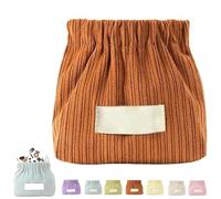 Cautiousm Corduroy Elastic Hair Tie Organizer, Corduroy Elastic Hair Tie Organizer, Multi-purpose Small Storage Bag, Daily Portable Travel Storage Bag (Brown)