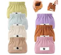 Cautiousm Corduroy Elastic Hair Tie Organizer, Portable Corduroy Elastic Storage Bag, Multifunctional Double Layer Pouch for Women Small Items on-The-Go Accessory (7 Mix)