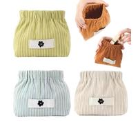 Cautiousm Corduroy Elastic Hair Tie Organizer, Portable Corduroy Elastic Storage Bag, Multifunctional Double Layer Pouch for Women Small Items on-The-Go Accessory (#E)