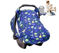 Cauvet de siège d'auto, couvercle de la canopée pour conduite d'auto - Cauve de voyage de siège d'auto Breathable Kids,Couverture infirmière à l'épreuve des coups de pied avec une fenêtre de 2