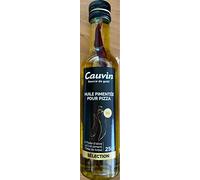 Cauvin Huile à pizza Selection pour pizza avec piments - Huile d'olive avec 4 % de piment